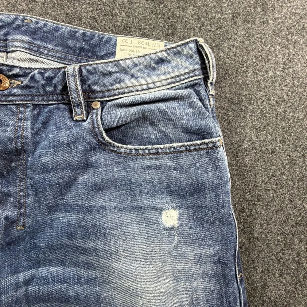 Diesel Zatiny Regular Bootcut Jeans Mens 35x32 Blue Wash 0UB89 Made in USA Denim